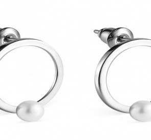 Серебряные серьги с жемчугом 277002: пресноводный жемчуг, серебро 925°