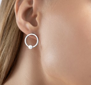 Серебряные серьги с жемчугом 277002: пресноводный жемчуг, серебро 925°